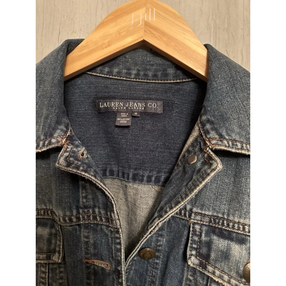 Lauren Jeans Co By Ralph Lauren Womens Sz-M Trucker‎ Jean Jacket VINTAGE - Picture 7 of 9